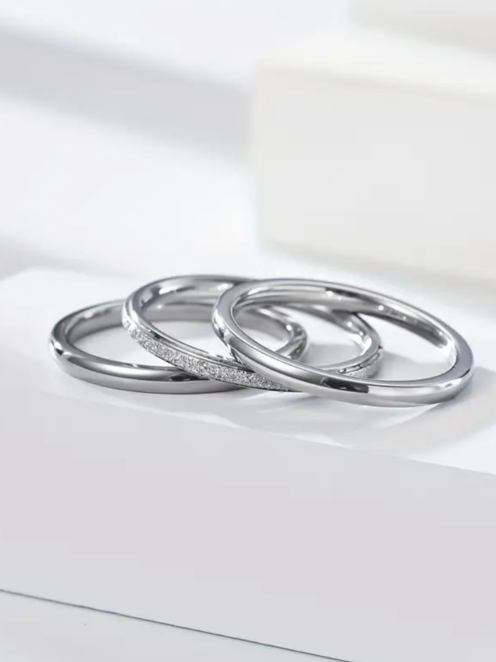 18 KT Gold Over Titanium Stackable Ring Set